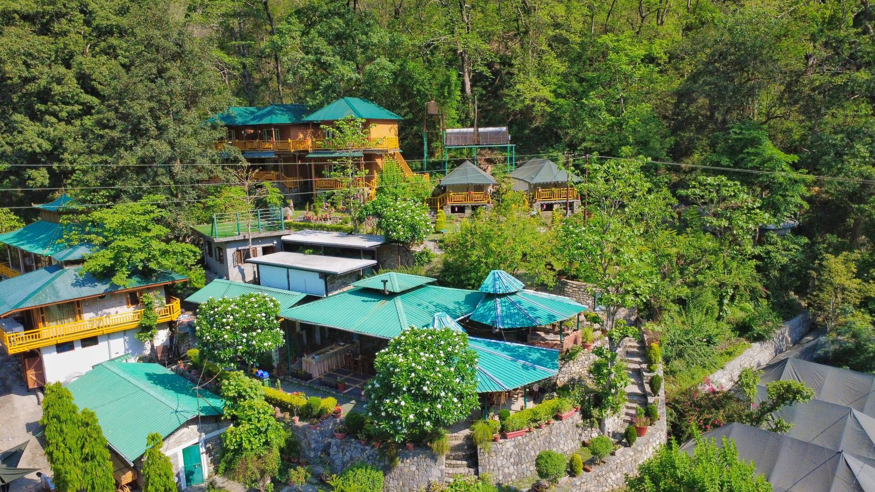Astro Himalayan retreat — hero aerial